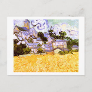 Vy över Auvers med Church Van Gogh Fine Art Vykort