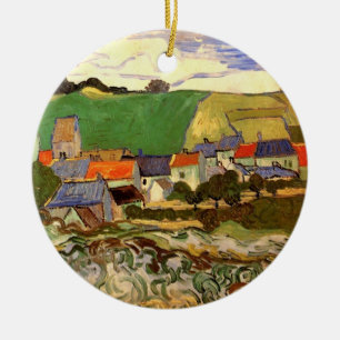 Vy över Auvers, Vincent van Gogh. GRATTIS PÅ FÖDEL Julgransprydnad Keramik