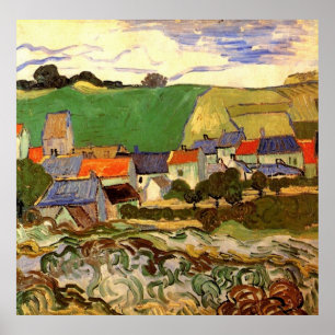 Vy över Auvers Vincent van Gogh Poster