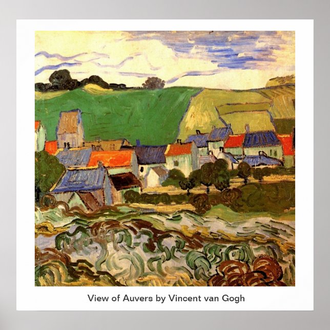 Vy över Auvers Vincent van Gogh Poster (Framsidan)