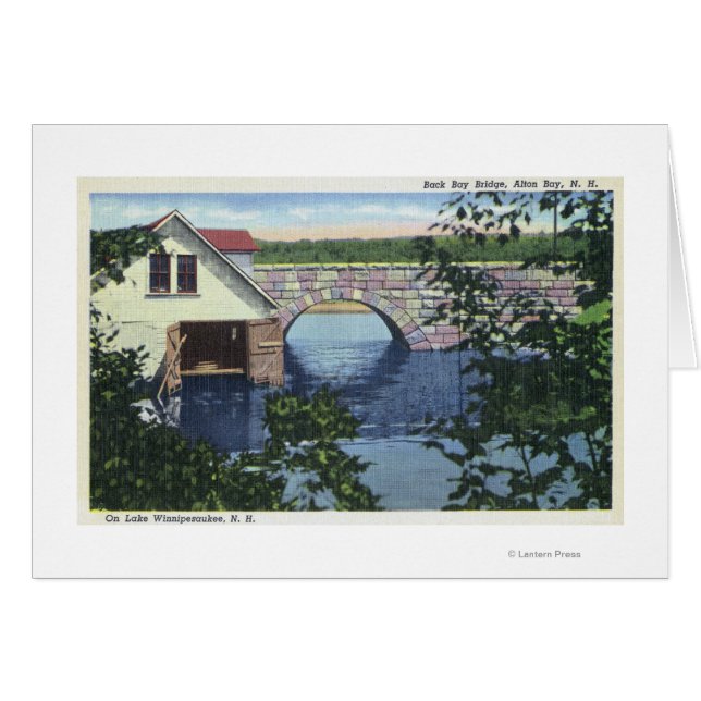 Vy över bäcksbrygga hälsningskort (Framsidan Horizontal)