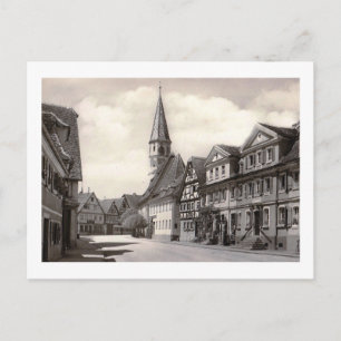 Vy över Bad Windsheim, Bayern, Tyskland Vintage Vykort