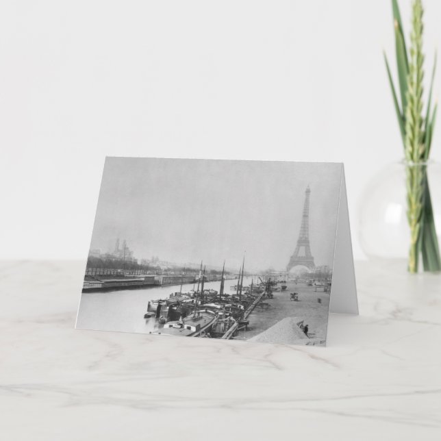 Vy över bankerna Seine och Eiffel Kort (Framsida)