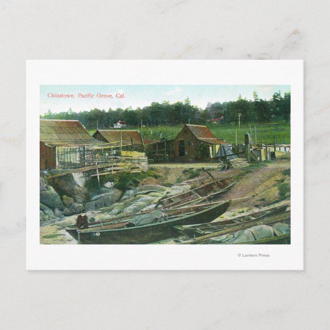 Vy över båtar på Beach i Chinatown Vykort (Framsida)