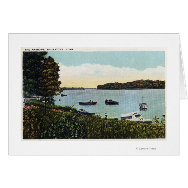 Vy över båtar vid Narrows Hälsningskort (Framsidan Horizontal)