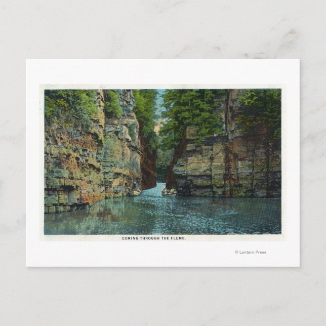 Vy över båten som kommer genom påfyllningen vykort (Framsida)