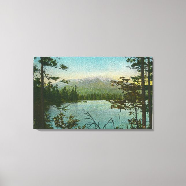 Vy över berget Katahdin, Loftiest-toppen i Maine Canvastryck (Framsida)