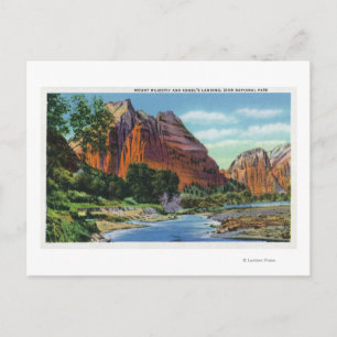 Vy över berget Majestic och Angel's Landing Vykort