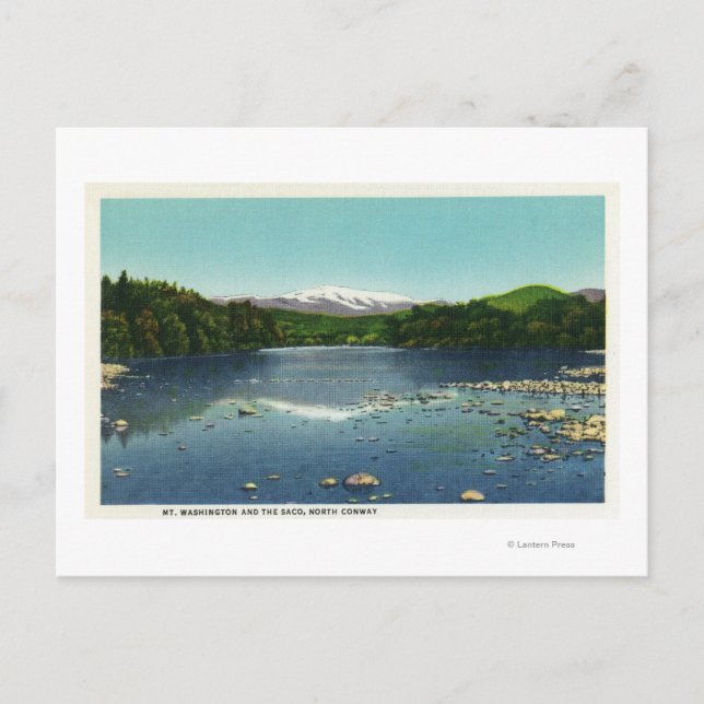 Vy över berget Washington och Saco Vykort (Framsida)