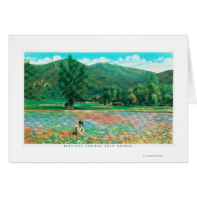 Vy över Blommar Fält Hälsningskort (Framsidan Horizontal)