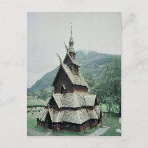 Vy över Borgund stave-kyrkan, 1150 Vykort
