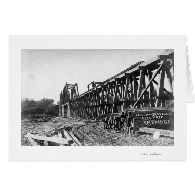 Vy över bron Chico-Oroville Hälsningskort (Framsidan Horizontal)