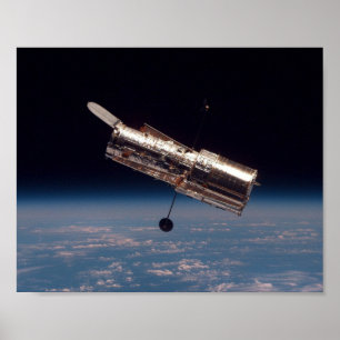 Vy över bubbelteleskop från Shuttle Discovery Poster
