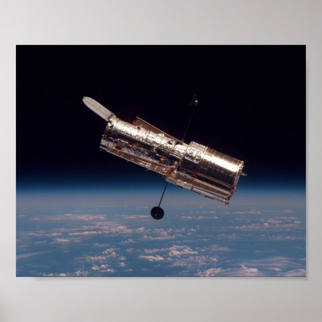 Vy över bubbelteleskop från Shuttle Discovery Poster (Framsidan)