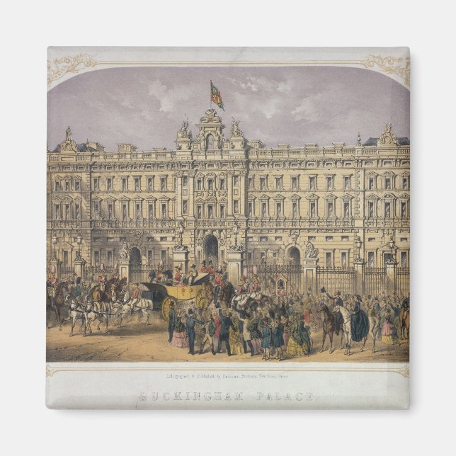 Vy över Buckingham Palace med en folkmassa utanför Magnet (Framsidan)