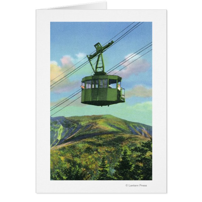 Vy över Cannon Mt Tram-stigande Hälsningskort (Framsidan)