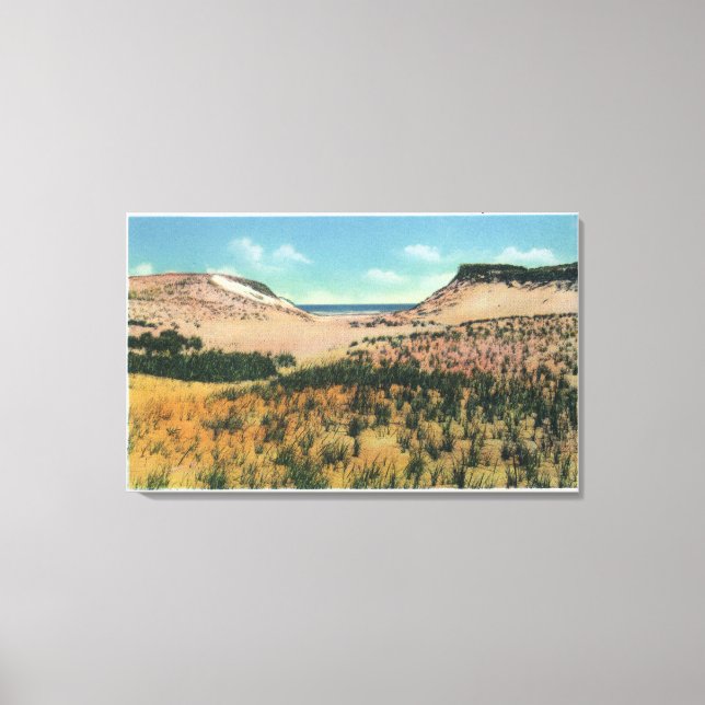 Vy över Cape Cod Sand Dunes 2 Canvastryck (Framsida)