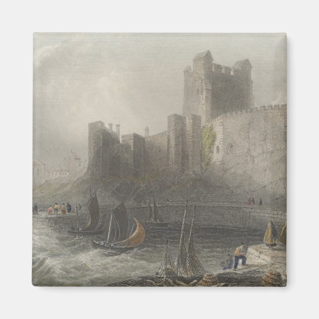 Vy över Carrifergus Castle Magnet (Framsidan)