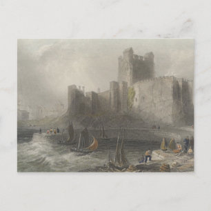 Vy över Carrifergus Castle Vykort