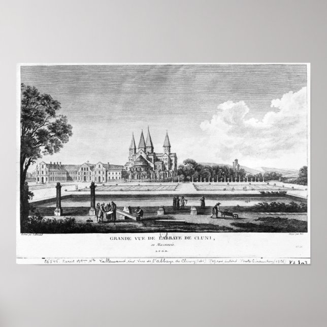 Vy över Cluny Abbey Poster (Framsidan)