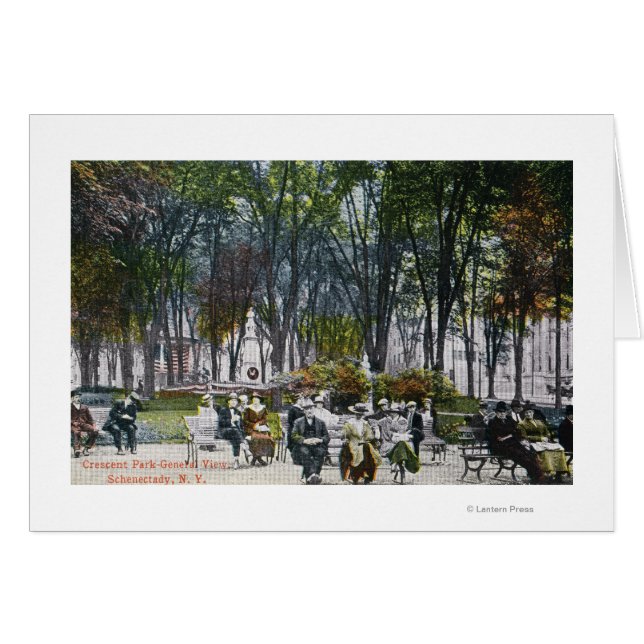Vy över Crescent Park Hälsningskort (Framsidan Horizontal)