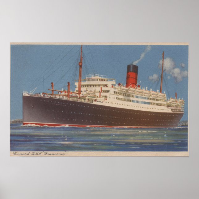 Vy över Cunard R.M.L. Franconia Poster (Framsidan)