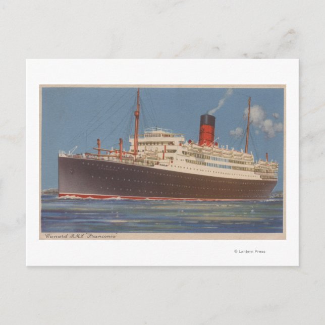 Vy över Cunard R.M.L. Franconia Vykort (Framsida)