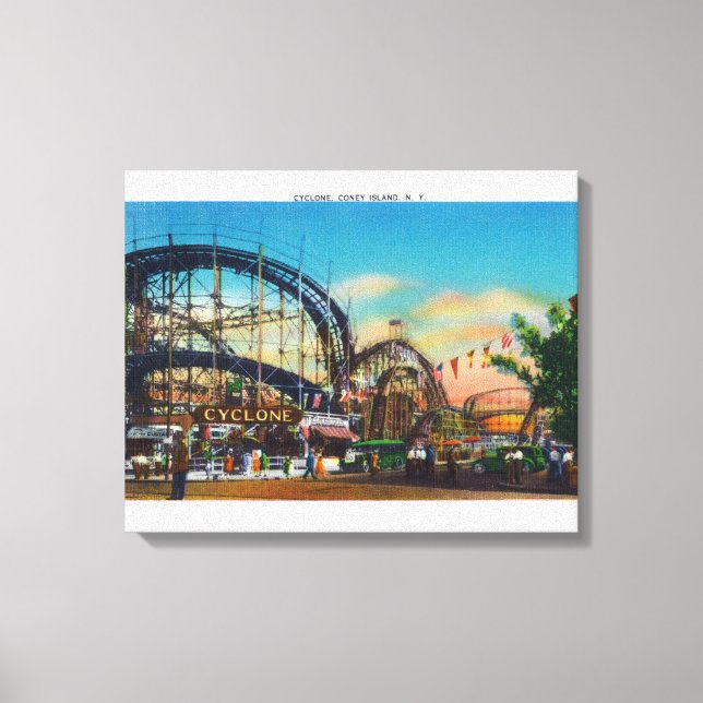 Vy över Cyclone Rollercoaster # 1 Canvastryck (Framsida)