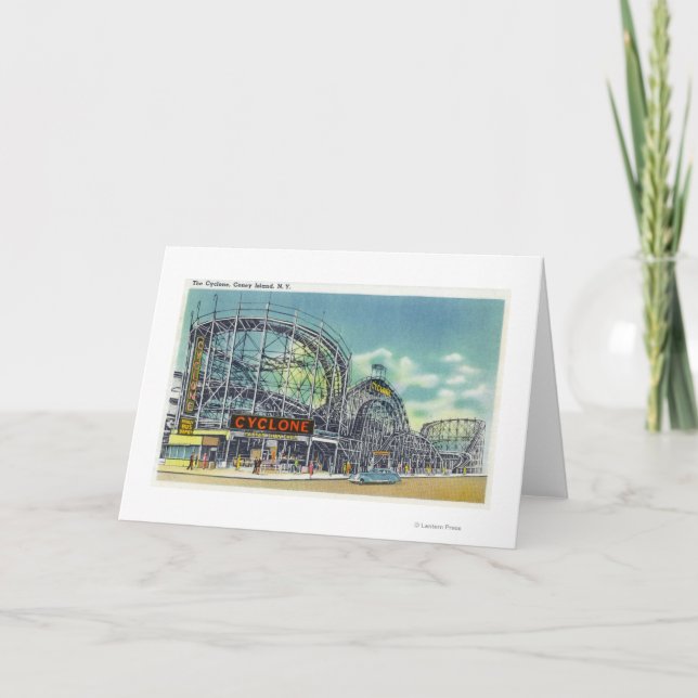 Vy över Cyclone Rollercoaster # 2 Kort (Framsida)