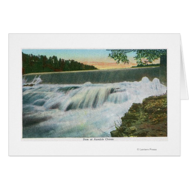 Vy över damm vid användbar chasm hälsningskort (Framsidan Horizontal)