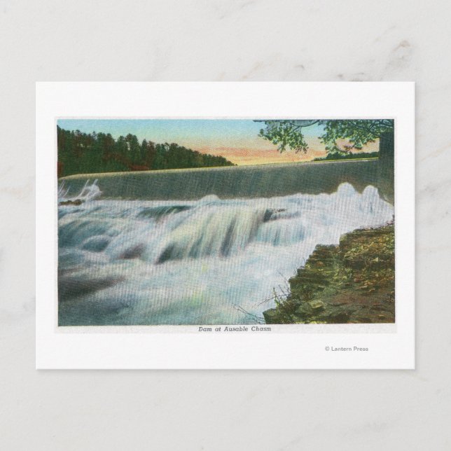 Vy över damm vid användbar chasm vykort (Framsida)