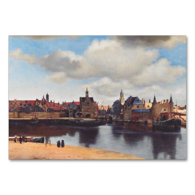 Vy över Delft av Johannes Vermeer Bordsnummer (Framsidan)