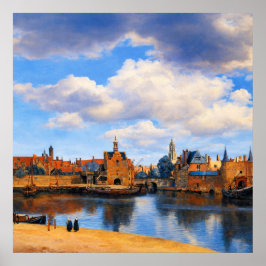 Vy över Delft av Johannes Vermeer Poster