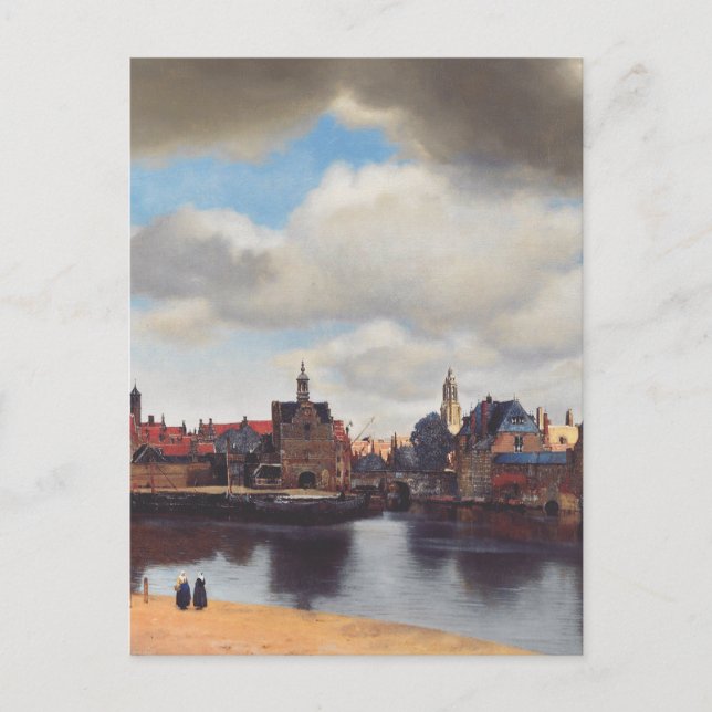 Vy över Delft av Johannes Vermeer Vykort (Framsida)