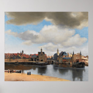 Vy över Delft Poster