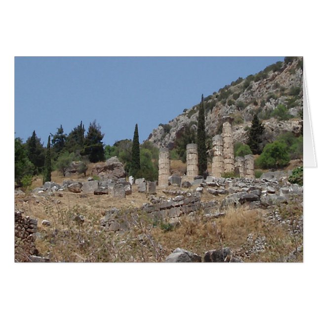 Vy över Delphi, Grekland Hälsningskort (Framsidan Horizontal)