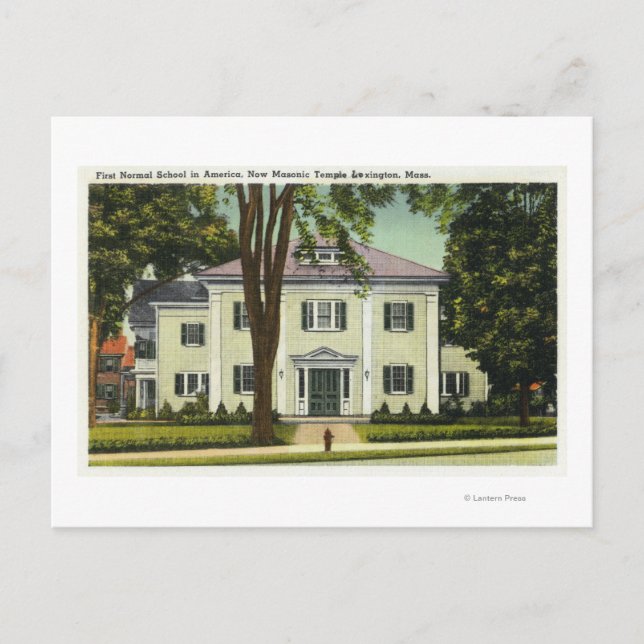 Vy över den första Normala skolan i Amerika Vykort (Framsida)