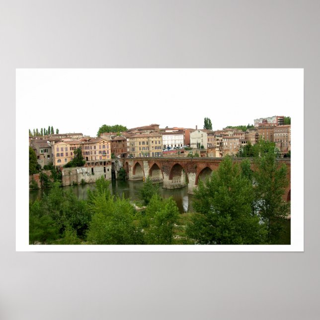 Vy över den gamla bron (foto) poster (Framsidan)