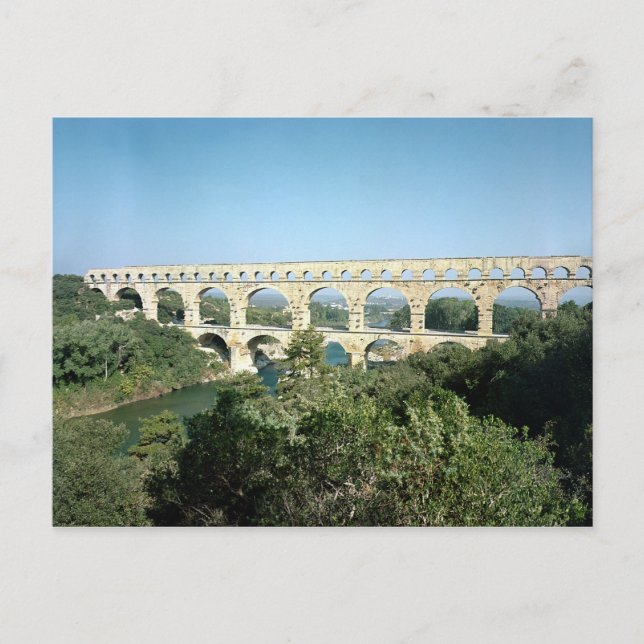 Vy över den romerska akvedukten, byggt c.19 BC Vykort (Framsida)