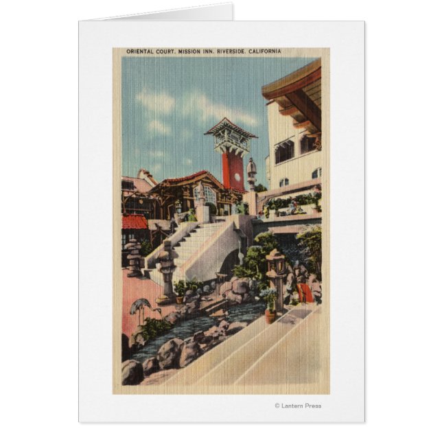 Vy över den Uppdrag Inn & Oriental Court Hälsningskort (Framsidan)