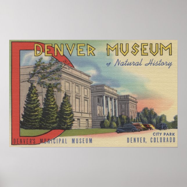 Vy över Denver Museum of Natural History Poster (Framsidan)