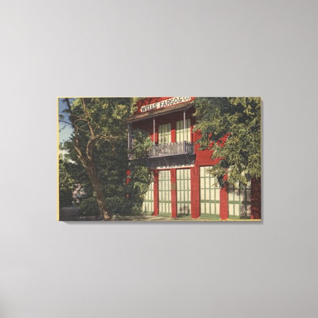 Vy över det gamla Wells-Fargo-kontoret (1855) Canvastryck (Framsida)