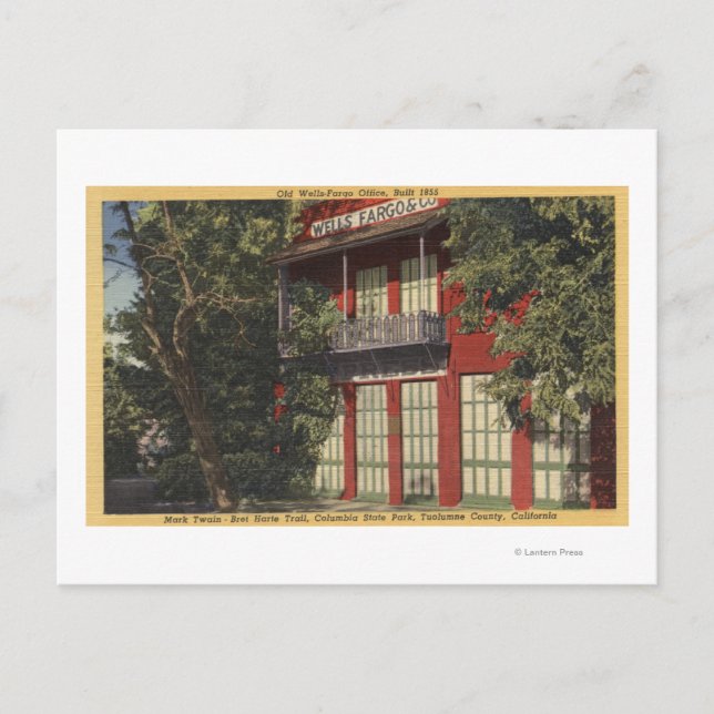 Vy över det gamla Wells-Fargo-kontoret (1855) Vykort (Framsida)