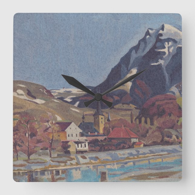 Vy över Dolný Kubín från Arnold Peter Weisz Fyrkantig Klocka (Framsida)