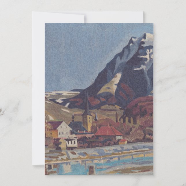 Vy över Dolný Kubín från Arnold Peter Weisz Inbjudningar (Framsida)