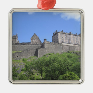 Vy över Edinburgh Castle, Edinburgh, Skottland, 3 Julgransprydnad Metall