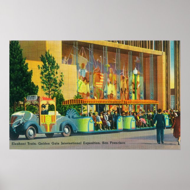 Vy över Elephant Tåg Poster (Framsidan)