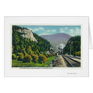 Vy över Elephants chef & Crawford Notch Entranc Hälsningskort