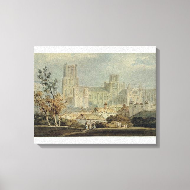 Vy över Ely Cathedral (blyertspenna och blyertspen Canvastryck (Framsida)