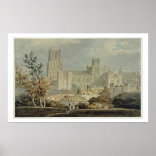 Vy över Ely Cathedral (blyertspenna och blyertspen Poster